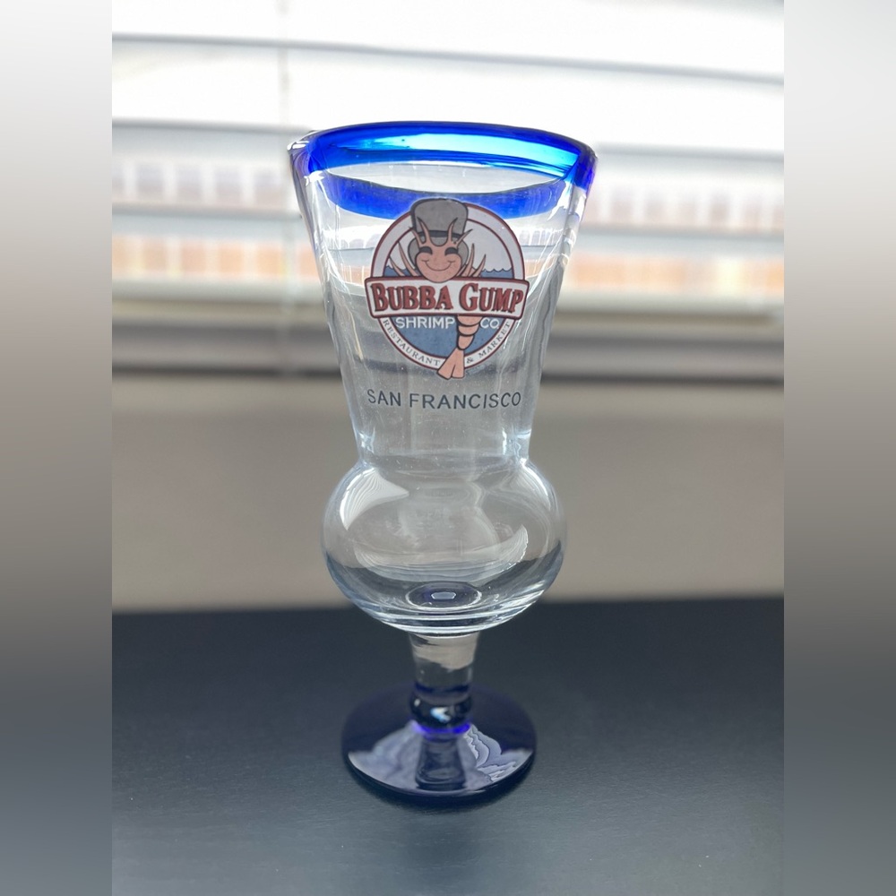 Bubba Gump Shrimp Co Hurricane Glass San Francisco Cobalt Blue 22oz